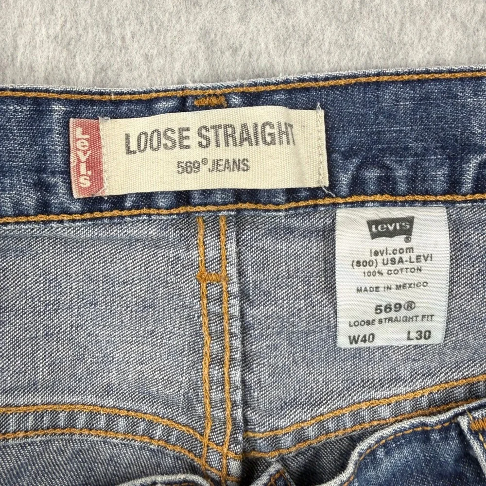 Vintage Levis Jeans Mens Fits 40x29‎ Blue 569 Baggy Loose Straight Skater Denim